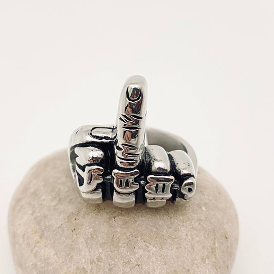 Middle Finger Stainless Steel Ring